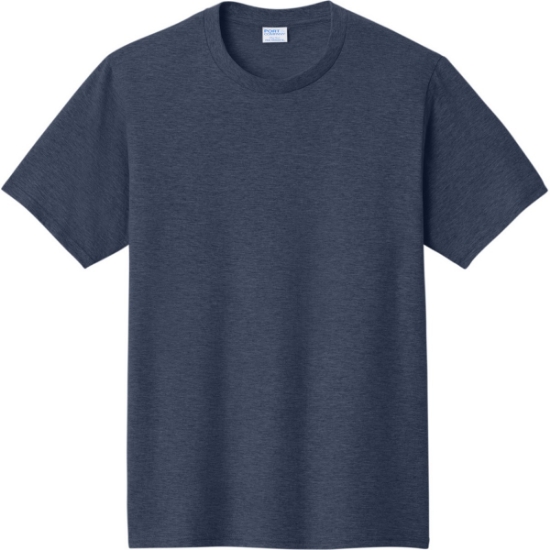 Custom Port & Co Fan Favorite Tee. Heather Navy Blue