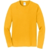 Custom Port & Co Long Sleeve Fan Favorite Tee. Bright Gold