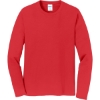 Custom Port & Co Long Sleeve Fan Favorite Tee. Bright Red