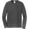 Custom Port & Co Long Sleeve Fan Favorite Tee. Dark Hthr Grey