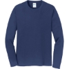Custom Port & Co Long Sleeve Fan Favorite Tee. Team Navy Blue