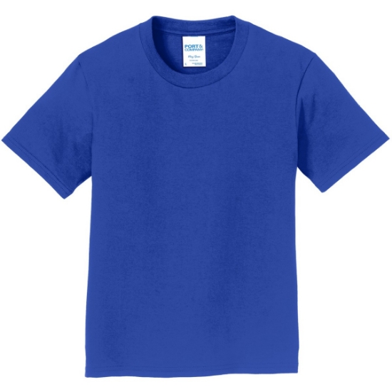 Custom Port & Co Youth Fan Favorite Tee. True Royal Blue