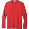 Custom Port & Co Long Sleeve Fan Favorite Blend Tee. Bright Red Heather