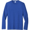 Custom Port & Co Long Sleeve Fan Favorite Blend Tee. True Royal Blue Heather