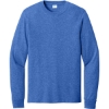 Custom Port & Co Long Sleeve Core Cotton Tee. Heather Royal Blue