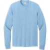 Custom Port & Co Long Sleeve Core Cotton Tee. Light Blue