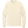 Custom Port & Co Long Sleeve Core Cotton Tee. Natural Beige