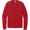 Custom Port & Co Long Sleeve Core Cotton Tee. Red