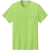 Custom Port & Co Core Cotton Pocket Tee. Lime