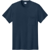 Custom Port & Co Core Cotton Pocket Tee. Navy Blue