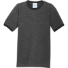 Custom Port & Co Core Cotton Ringer Tee. Dark Heather Gray/Jet Black