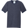 Custom Port & Co Core Cotton Ringer Tee. Hthr Navy/Navy