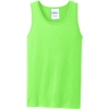 Custom Port & Co Core Cotton Tank Top. Neon Green