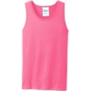 Custom Port & Co Core Cotton Tank Top. Neon Pink