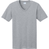 Custom Port & Co Core Cotton V-Neck Tee. Athletic Heather Gray