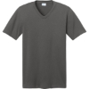 Custom Port & Co Core Cotton V-Neck Tee. Charcoal Gray