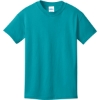Custom Port & Co Youth Core Cotton Tee. Bright Aqua Blue