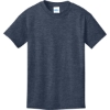Custom Port & Co Youth Core Cotton Tee. Heather Navy Blue