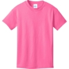Custom Port & Co Youth Core Cotton Tee. Neon Pink