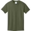 Custom Port & Co Youth Core Cotton Tee. Olive Drab Green
