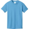Custom Port & Co Youth Core Cotton DTG Tee Aquatic Blue