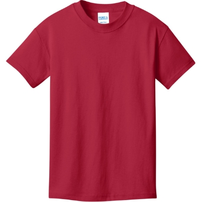 Custom Port & Co Youth Core Cotton DTG Tee Red