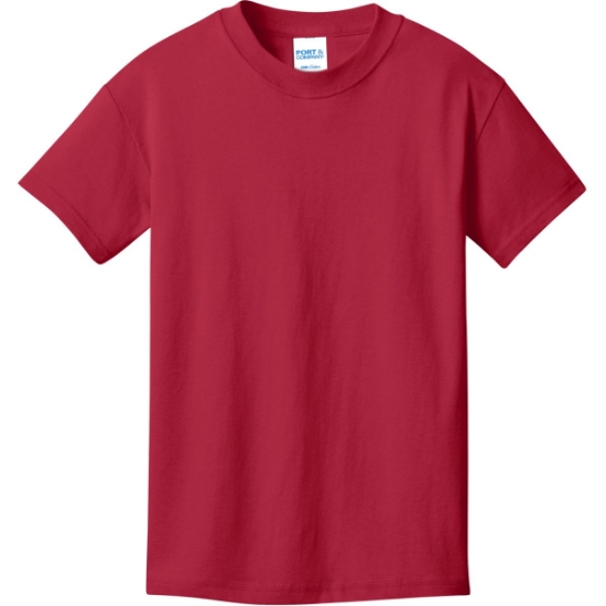 Custom Port & Co Youth Core Cotton DTG Tee Red