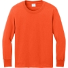 Custom Port & Co Youth Long Sleeve Core Cotton Tee. Orange