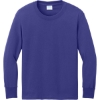 Custom Port & Co Youth Long Sleeve Core Cotton Tee. Purple
