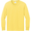 Custom Port & Co Youth Long Sleeve Core Cotton Tee. Yellow