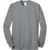 Custom Port & Co Long Sleeve Core Blend Tee. Athletic Heather Gray