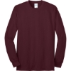 Custom Port & Co Long Sleeve Core Blend Tee. Athletic Maroon Red