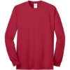 Custom Port & Co Long Sleeve Core Blend Tee. Red