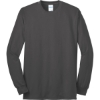 Custom Port & Co Tall Long Sleeve Core Blend Tee. Charcoal Gray