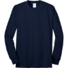 Custom Port & Co Tall Long Sleeve Core Blend Tee. Navy Blue