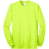 Custom Port & Co Tall Long Sleeve Core Blend Tee. Safety Green