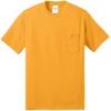 Custom Port & Co Core Blend Pocket Tee. Gold