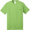Custom Port & Co Core Blend Pocket Tee. Lime Green