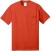 Custom Port & Co Core Blend Pocket Tee. Orange