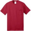 Custom Port & Co Core Blend Pocket Tee. Red