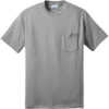Custom Port & Co Tall Core Blend Pocket Tee. Athletic Heather Gray
