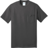 Custom Port & Co Tall Core Blend Pocket Tee. Charcoal Gray