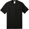 Custom Port & Co Tall Core Blend Pocket Tee. Jet Black