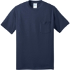 Custom Port & Co Tall Core Blend Pocket Tee. Navy Blue