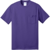 Custom Port & Co Tall Core Blend Pocket Tee. Purple