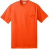 Custom Port & Co Tall Core Blend Pocket Tee. Safety Orange