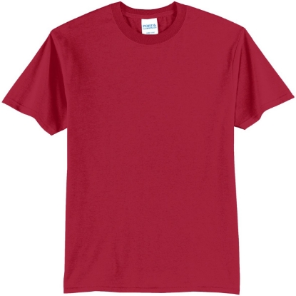 Custom Port & Co Tall Core Blend Tee. Red