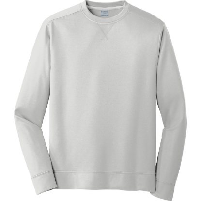 Custom Port & Co Performance Fleece Crewneck Sweatshirt. Silver