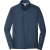Custom Port & Co Performance Fleece 1/4-Zip Pullover Sweatshirt. Deep Navy Blue
