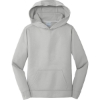 Custom Port & Co Youth Performance Fleece Pullover Hooded Sweatshirt. Silver